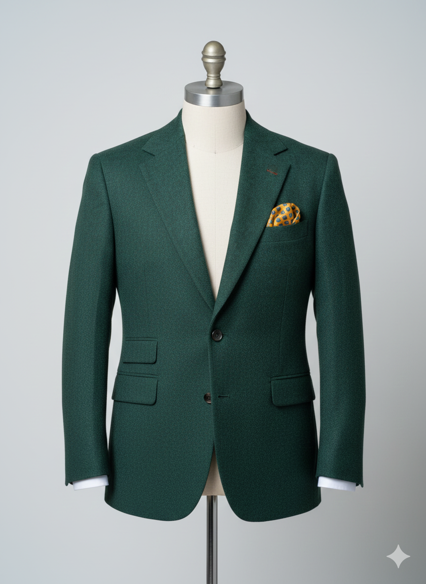Forest Green Flannel Three Piece Suit
