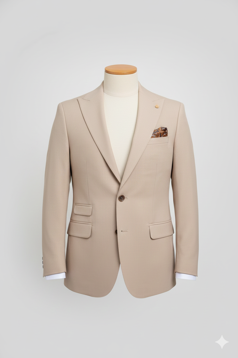 Beige 3- piece suit