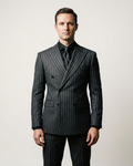 THE CHARCOAL PINSTRIPE — DOUBLE-BREASTED SUIT