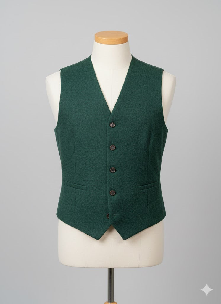 Forest Green Flannel Three Piece Suit