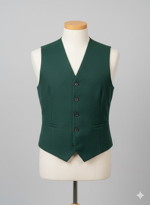 Forest Green Flannel Three Piece Suit